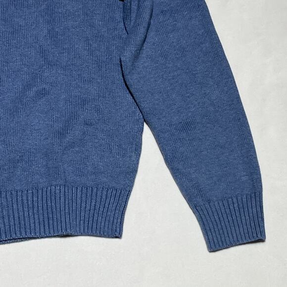 J Crew Heritage Cotton Crewneck Sweater Mens XL Twilight Blue Cotton Fisherman - Picture 5 of 10